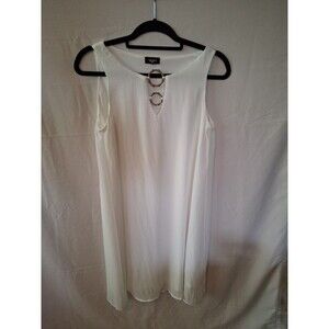 TACERA Sleeveless Women's White A- Line Dress Size S